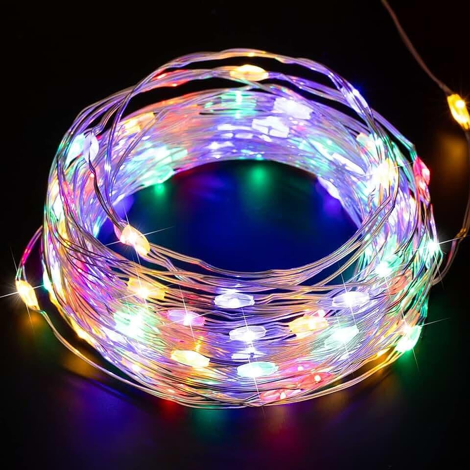 Gyverlib Micro Led Micro LED гирлянд 100 светодиода многоцветен, бял кабел 10м. К 10