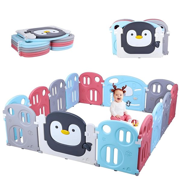 Модулна детска кошара Penguin Baby, 14 модула, бяла, за безопасност и комфорт

8.