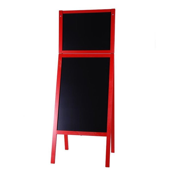 Двустранeн дървен дисплей за клиенти, цветно дърво с допълнителен борд 162 x 60 см червена 9202