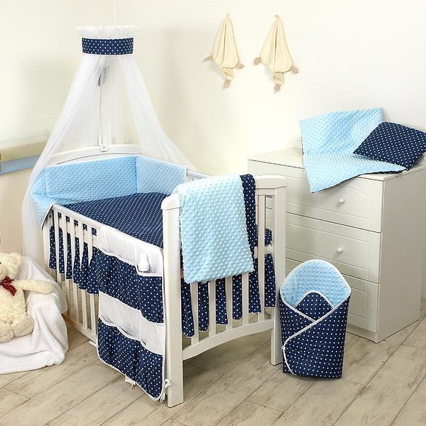 Бебешки спален комплект Minky 9 елемента 135 х 100 см 64524-D1