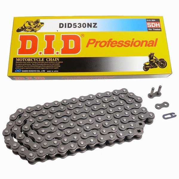 Верига D.I.D PROFESIONAL 530NZX със 110 връзки, отворени с щипка за свързване от DID — продуктова снимка